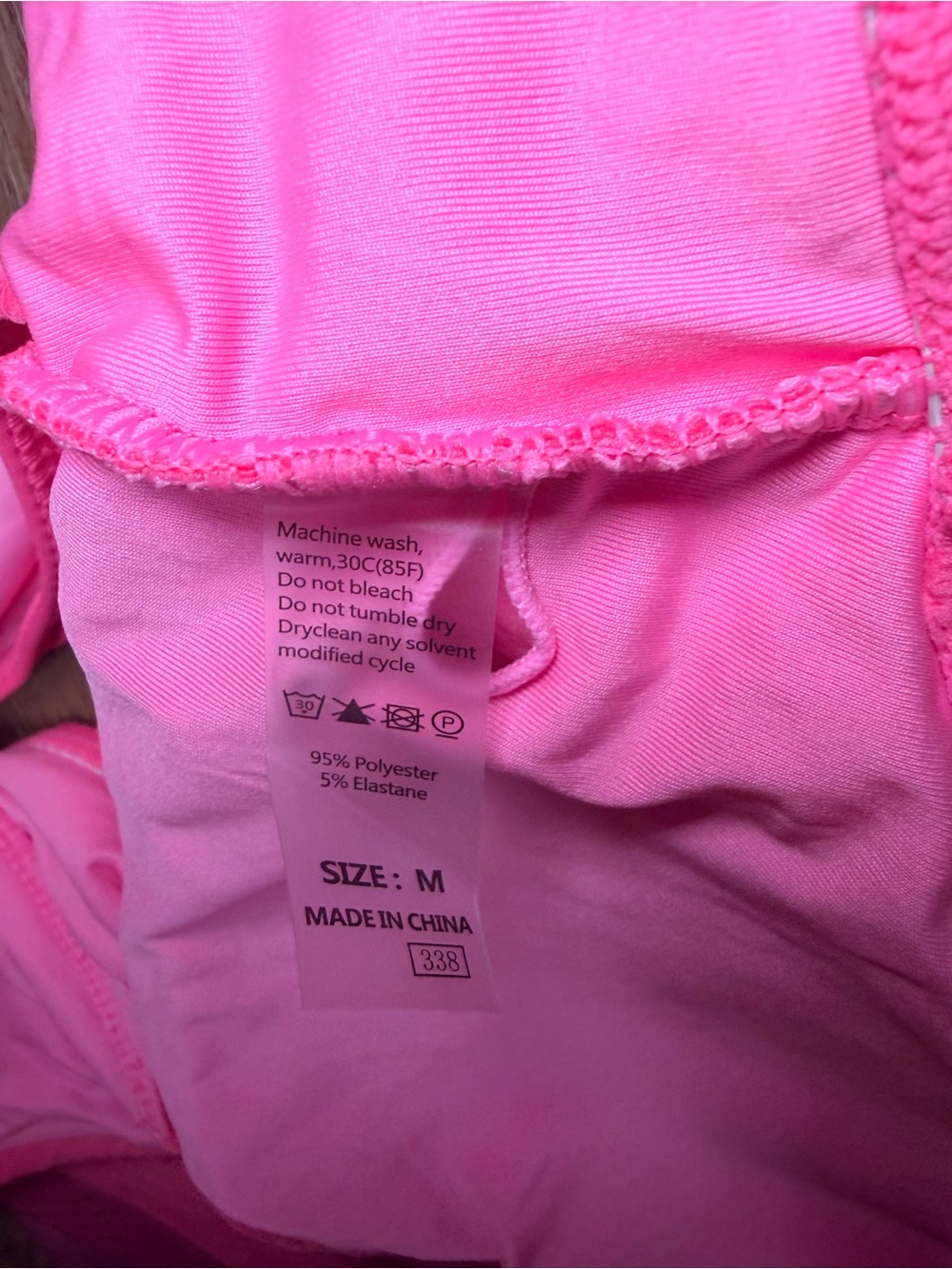 Hot Pink Textured High Waisted Bikini Set Twist Front Tummy Control M Summer - Picture 3 of 9